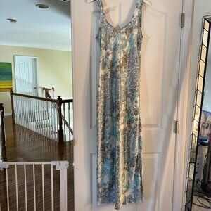 Free People Blue and Brown Floral Maxi Dress
